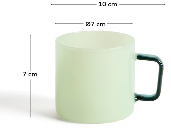 Kave Home Zelený skleněný hrnek Micla 260 ml