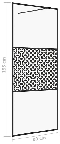 Zástěna do průchozí sprchy čiré ESG sklo 80 x 195 cm černá 151028