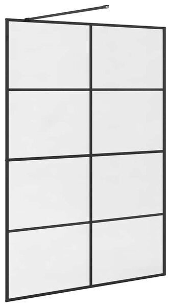 Zástěna do průchozí sprchy čiré ESG sklo 140 x 195 cm černá 151037