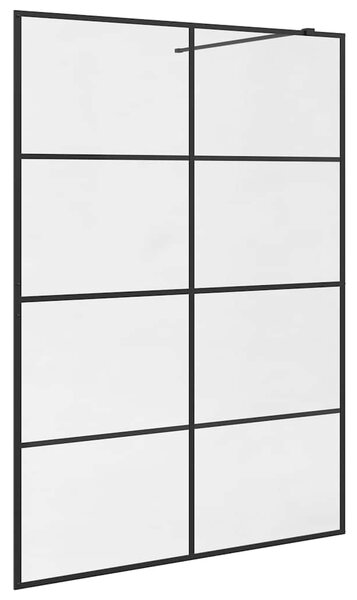 Zástěna do průchozí sprchy čiré ESG sklo 140 x 195 cm černá 151037