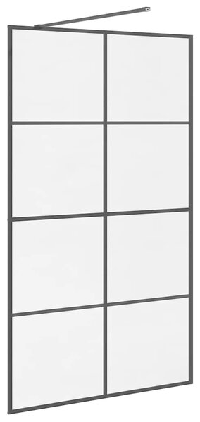 Zástěna do průchozí sprchy čiré ESG sklo 115 x 195 cm černá 151036