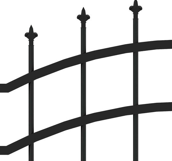 Zahradní plot Woerden s kopím nahoře černý 240 x 175 cm ocelový 151083