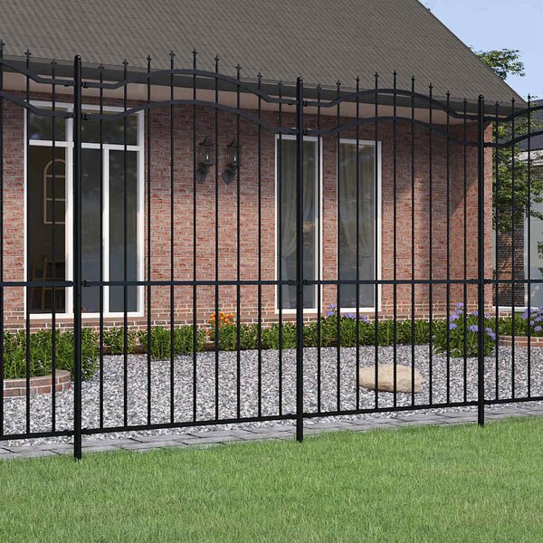 Zahradní plot Woerden s kopím nahoře černý 240 x 175 cm ocelový 151083