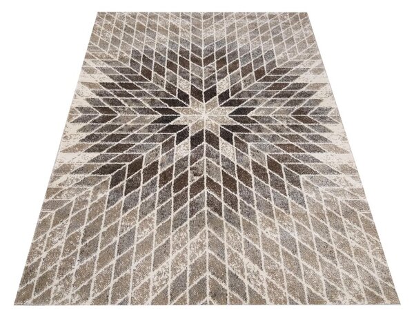 DY Béžový koberec s geometrickým vzorem Panamero 10 Rozměr: 60x100 cm