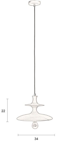Hnědé mangové závěsné světlo DUTCHBONE CATH 34 cm