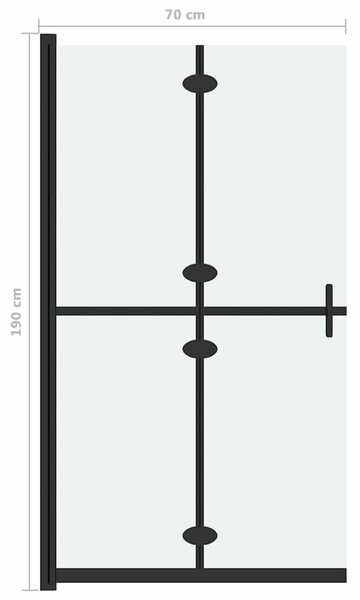 Skládací sprchová zástěna mléčné ESG sklo 70 x 190 cm 151192