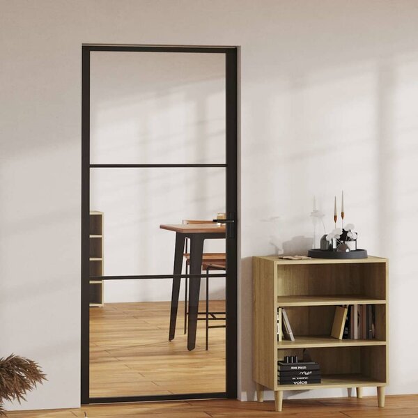 Interiérové dveře ESG sklo a hliník 93 x 201,5 cm černé 151200