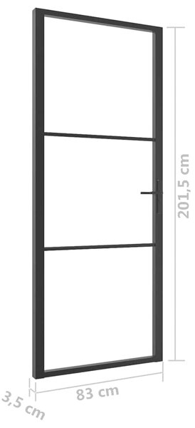 Interiérové dveře ESG sklo a hliník 83 x 201,5 cm černé 151199