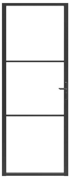 Interiérové dveře ESG sklo a hliník 76 x 201,5 cm černé 151198