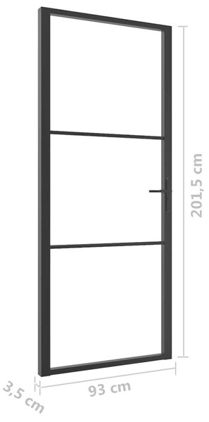 Interiérové dveře ESG sklo a hliník 93 x 201,5 cm černé 151200