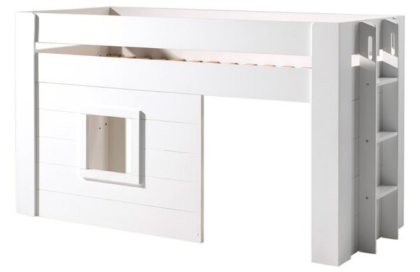 Bílá lakovaná patrová postel Vipack Noah 90 x 200 cm