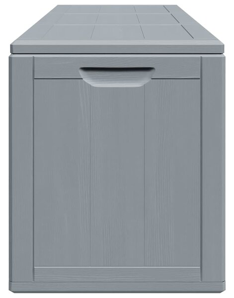 Zahradní úložný box 270 l šedý PP vzhled dřeva 151235