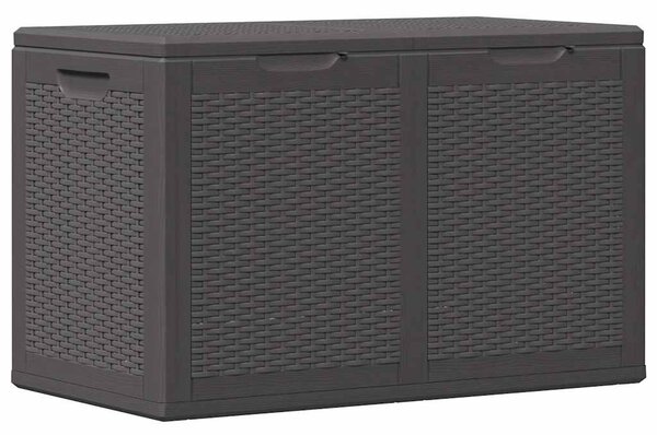 Zahradní úložný box 180 l černý PP ratan 151228