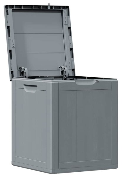 Zahradní úložný box 90 l šedý PP vzhled dřeva 151233