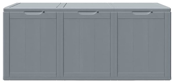 Zahradní úložný box 270 l šedý PP vzhled dřeva 151235