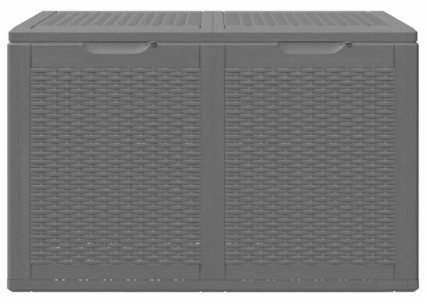 Zahradní úložný box 180 l černý PP ratan 151228