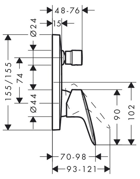 Hansgrohe Logis - Vanová baterie pod omítku, chrom 71405000