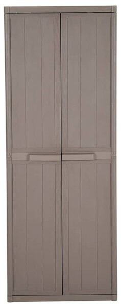 Zahradní úložná skříň hnědá 65 x 45 x 172 cm PP vzhled dřeva 151240