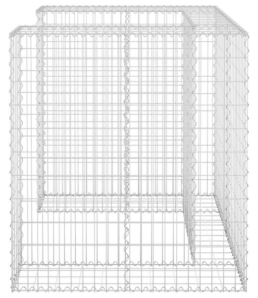 Gabionová zástěna pro popelnici pozinkovaná ocel 110x100x110 cm 151298