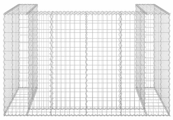 Gabionová zástěna pro popelnice pozinkovaná ocel 180x100x110 cm 151299