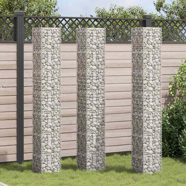 Gabionové vyvýšené záhony 3 ks 30 x 30 x 200 cm železo 151251