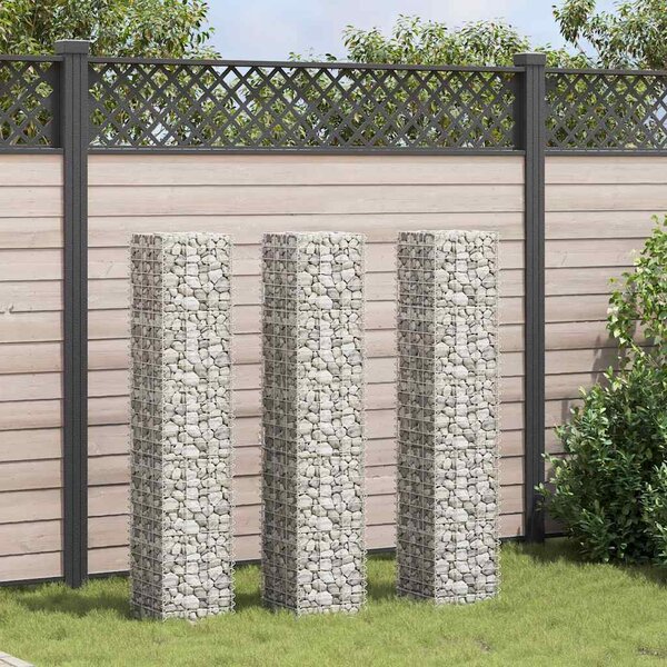 Gabionové vyvýšené záhony 3 ks 30 x 30 x 150 cm železo 151250