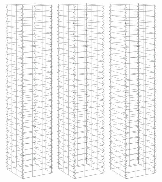 Gabionové vyvýšené záhony 3 ks 30 x 30 x 150 cm železo 151250