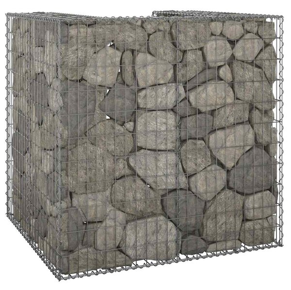 Gabionová zástěna pro popelnici pozinkovaná ocel 110x100x110 cm 151298