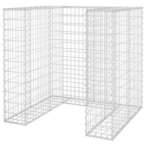 Gabionová zástěna pro popelnici pozinkovaná ocel 110x100x110 cm 151298