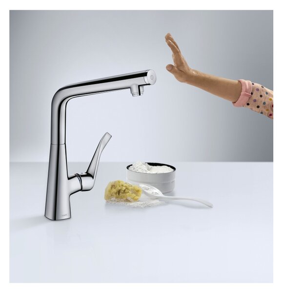 Hansgrohe Metris Select M71 kuchyňská páková baterie 320, 1jet, chrom 14883000