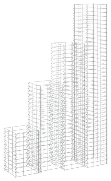 Gabionové vyvýšené záhony 4 ks 30x30x50/100/150/200 cm železo 151252