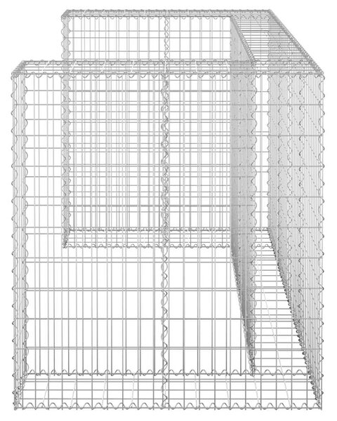 Gabionová zástěna pro popelnice pozinkovaná ocel 180x100x110 cm 151299