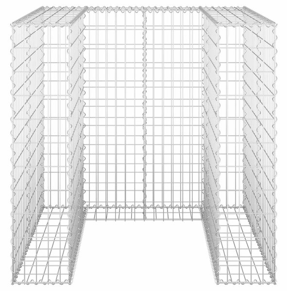 Gabionová zástěna pro popelnici pozinkovaná ocel 110x100x110 cm 151298