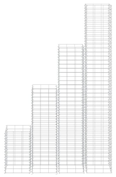 Gabionové vyvýšené záhony 4 ks 30x30x50/100/150/200 cm železo 151252