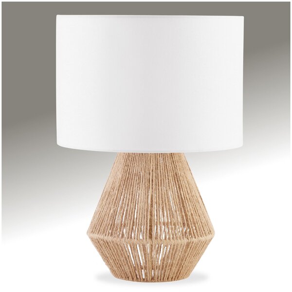 Tectake Stolní lampa Lignea Lux z juty v boho stylu, 60W - přírodní