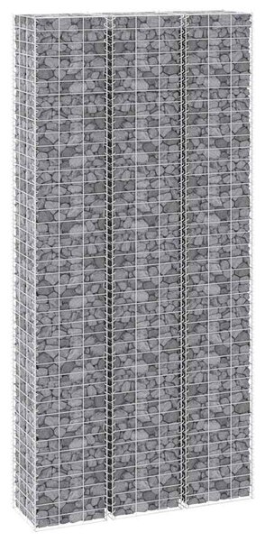 Gabionové vyvýšené záhony 3 ks 30 x 30 x 200 cm železo 151251
