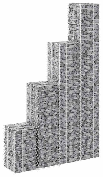 Gabionové vyvýšené záhony 4 ks 30x30x50/100/150/200 cm železo 151252