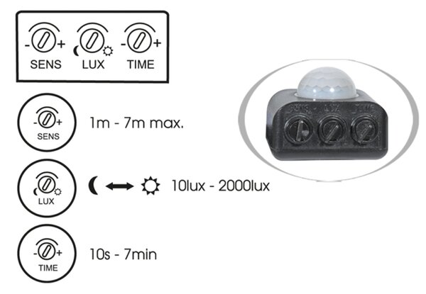 Ecolite LED reflektor PIR 20W 5000K IP65 1800Lm RFL02-20W/PIR