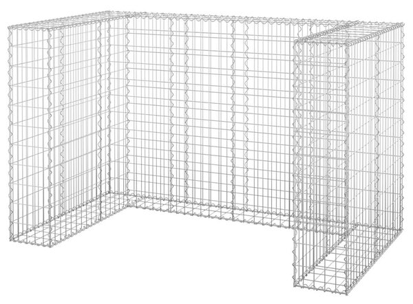 Gabionová zástěna pro popelnice pozinkovaná ocel 180x100x110 cm 151299
