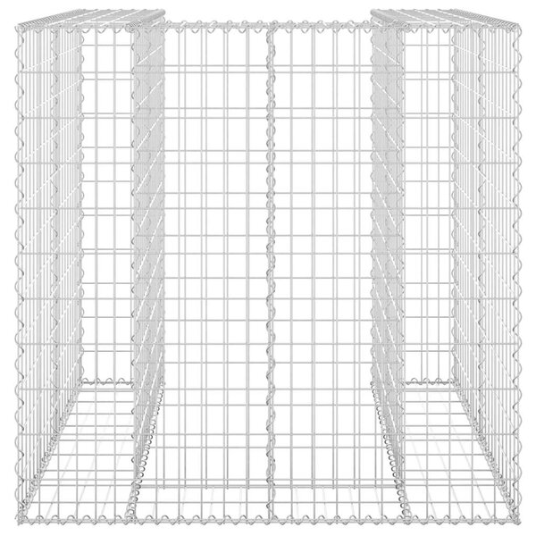 Gabionová zástěna pro popelnici pozinkovaná ocel 110x100x110 cm 151298