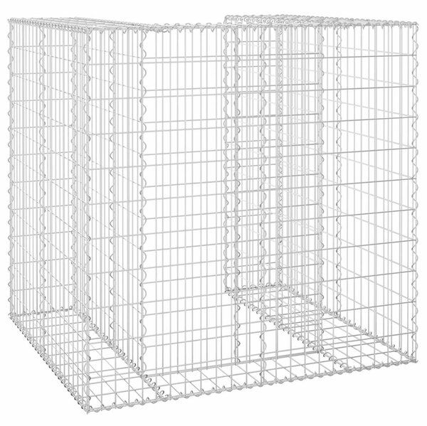 Gabionová zástěna pro popelnici pozinkovaná ocel 110x100x110 cm 151298