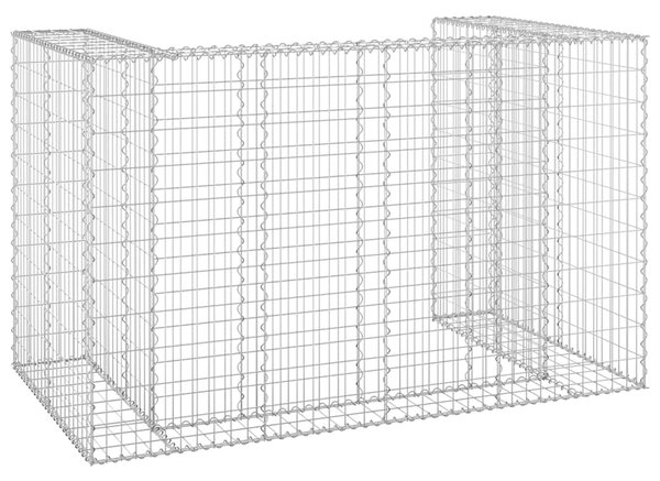 Gabionová zástěna pro popelnice pozinkovaná ocel 180x100x110 cm 151299