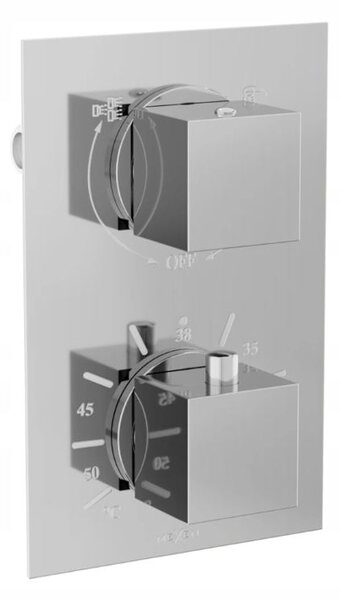 Mexen CUBE - 2-výstupová podomítková sprchová sada 6v1, Chrom, 5907709105775