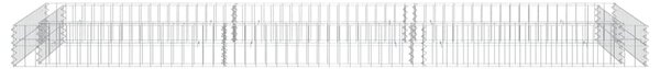 Gabionový vyvýšený záhon pozinkovaná ocel 300 x 100 x 20 cm 151313