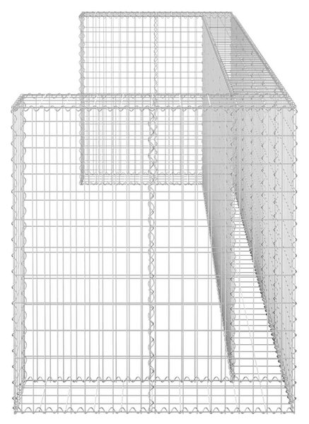 Gabionová zástěna pro popelnice pozinkovaná ocel 325x100x110 cm 151301