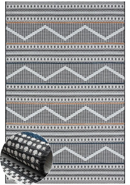 My Flair, Kusový koberec Midnight schwarz – na ven i na doma, 160x230, vícebarevná, chodba / předsíň