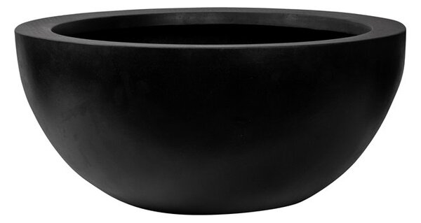 Pottery Pots Venkovní květináč kulatý Vic Bowl M, Black (barva černá), kolekce Natural, kompozit Fiberstone, průměr 50 cm x v 23 cm, objem cca 23 l