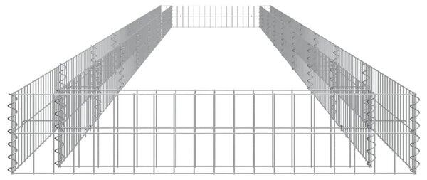Gabionový vyvýšený záhon pozinkovaná ocel 800 x 100 x 20 cm 151317