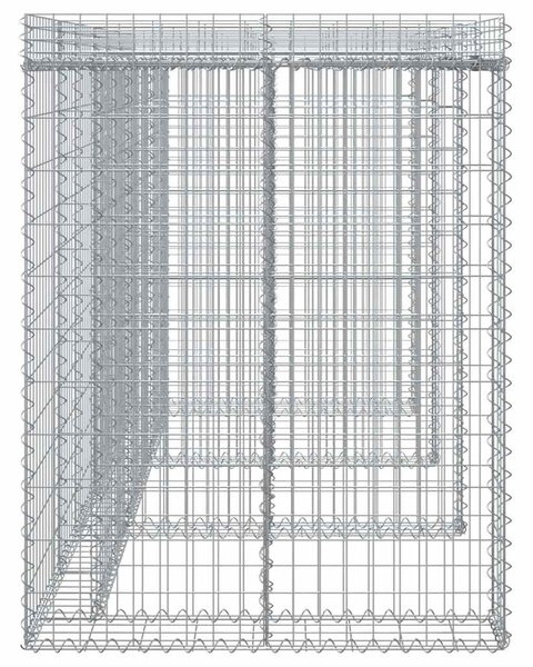 Gabionová stěna na popelnice 270x91x120 cm pozinkované železo 151337