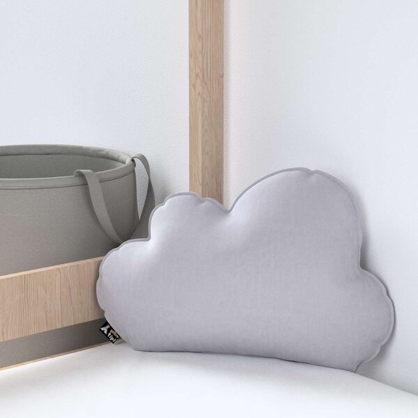 Yellow Tipi Šedý sametový polštář ve tvaru mráčku Soft Cloud 55 cm